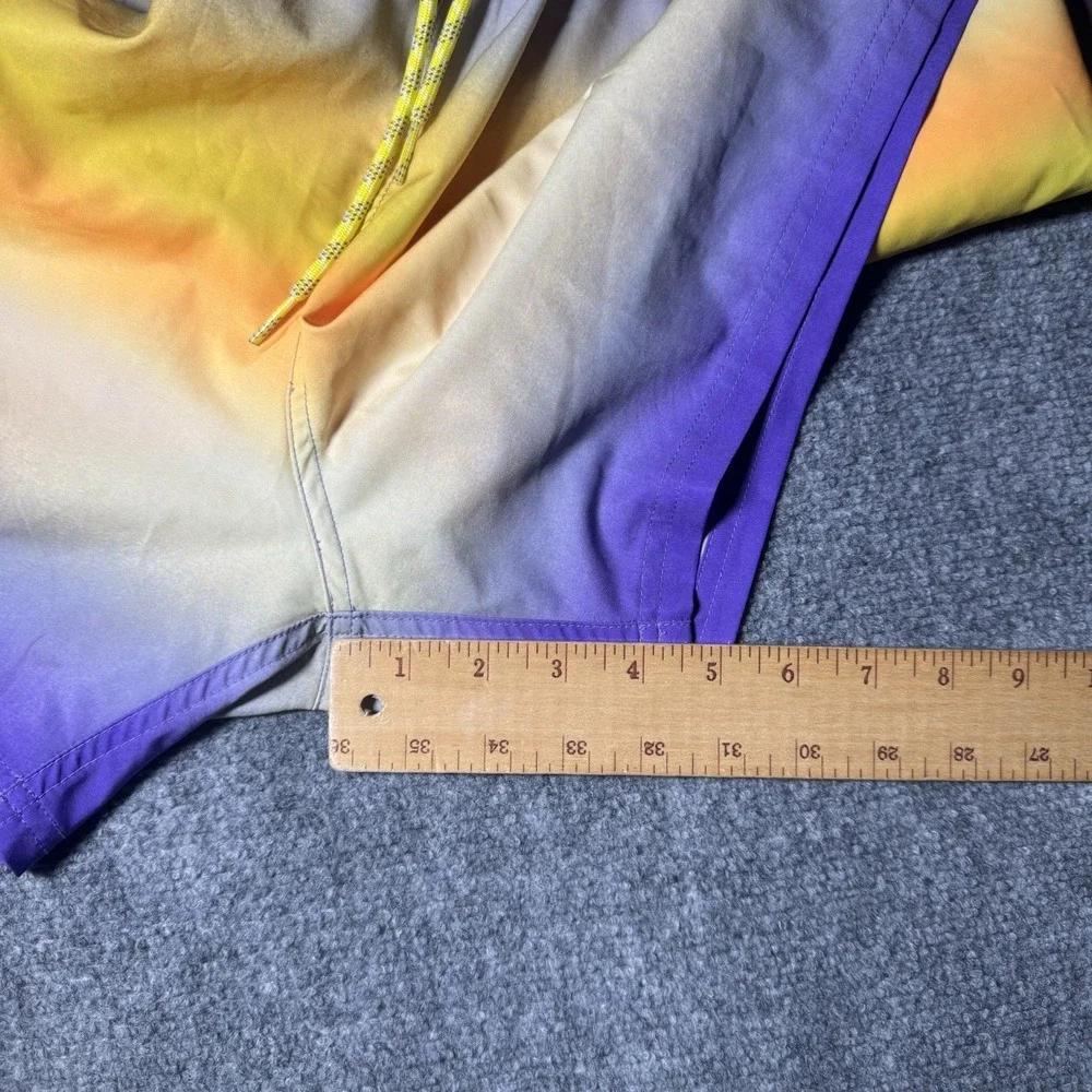 Nike Swim Athletic Shorts Horizon Stripe Purple Yellow Men Size XL Lined 717384
